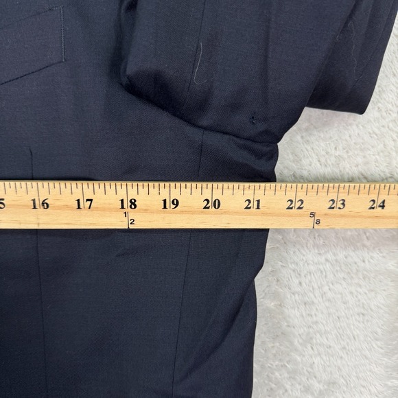 Joseph Abboud Mens 42L Blazer Jacket Navy Blue 100% Wool Casual Lightweight - Picture 10 of 15